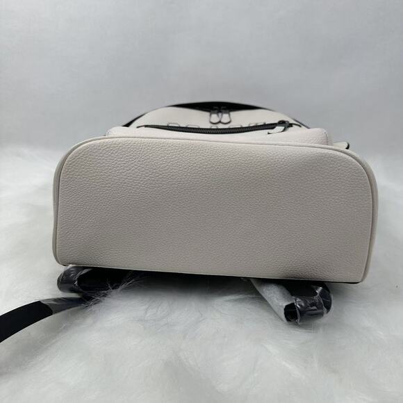 Coach West Backpack With Varsity Motif CAK14 In Leather Gunmetal/Chalk NWT - Picture 11 of 12